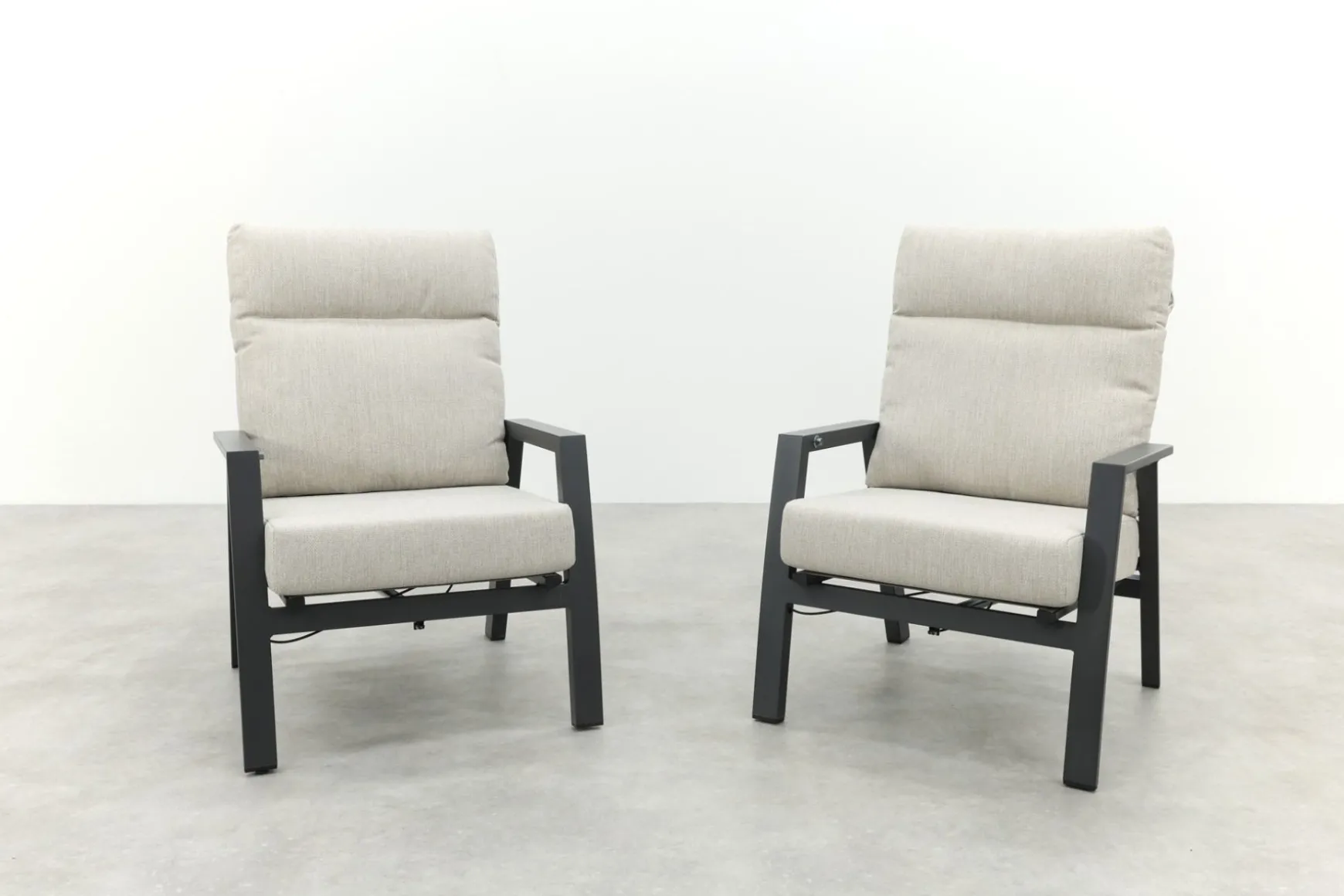 Lagos loungestoelen verstelbaar - Set van 2 - Antraciet