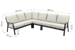 Lagos/Milford loungeset - met verstelbare tafel - links & rechts