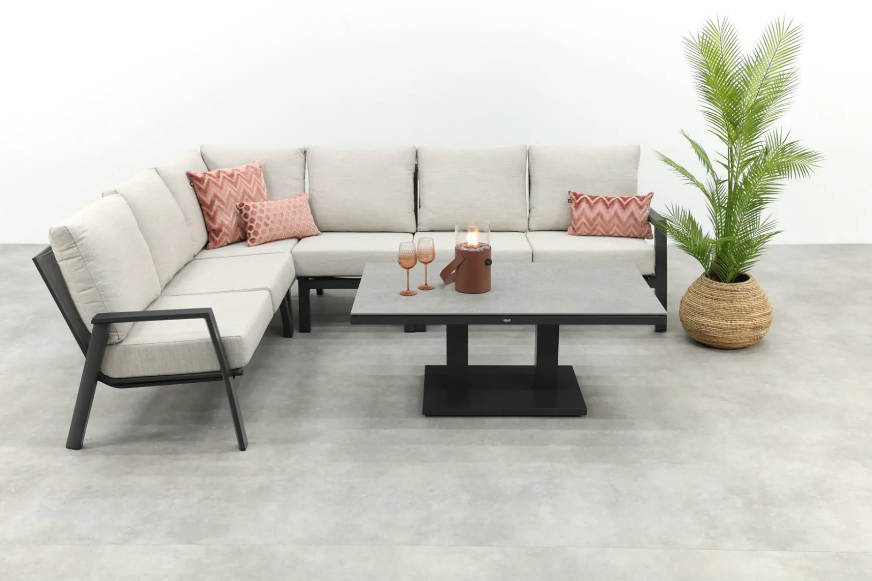 Lagos/Milford loungeset - met verstelbare tafel - links & rechts