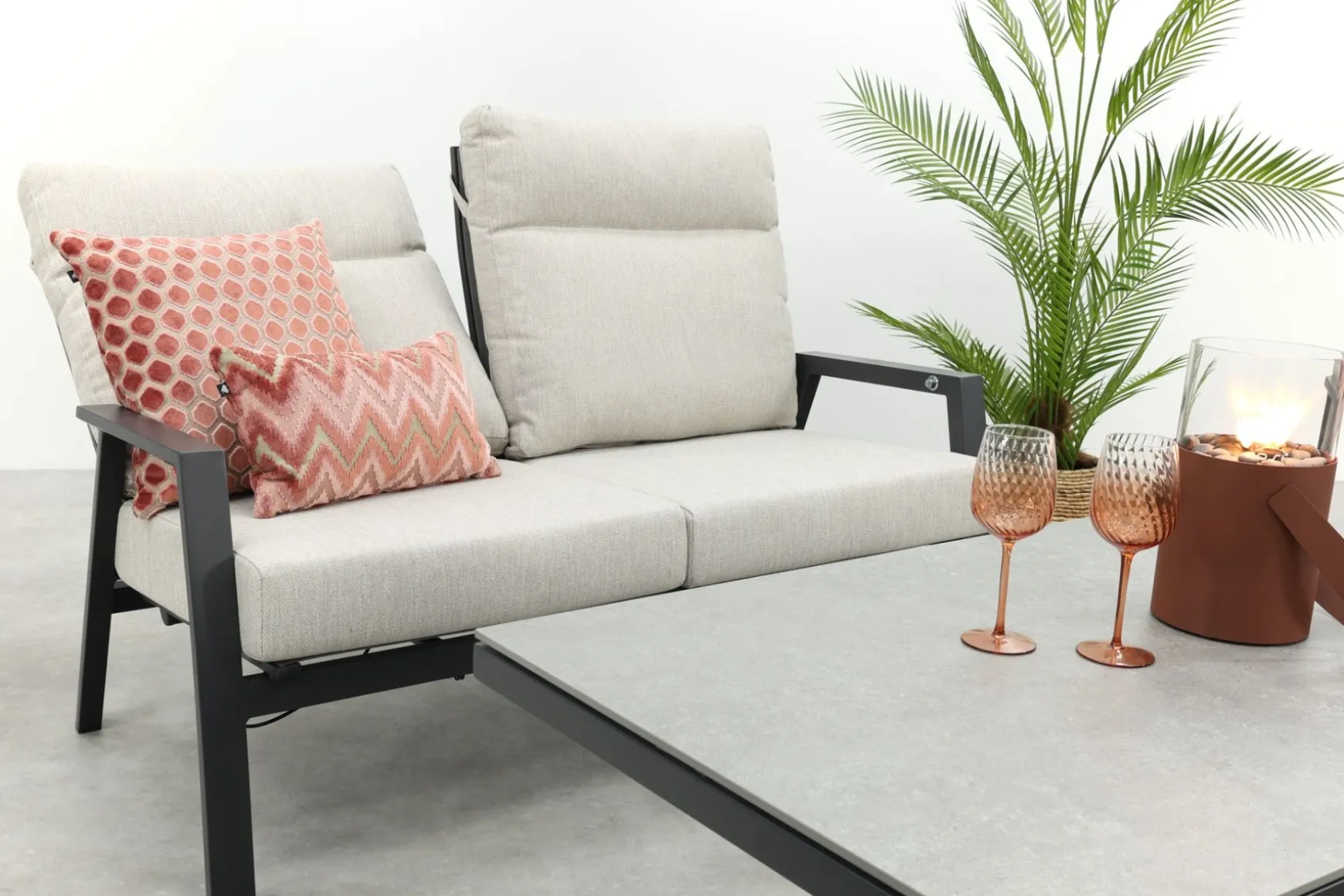Lagos/Milford stoel-bank loungeset 4-delig verstelbaar
