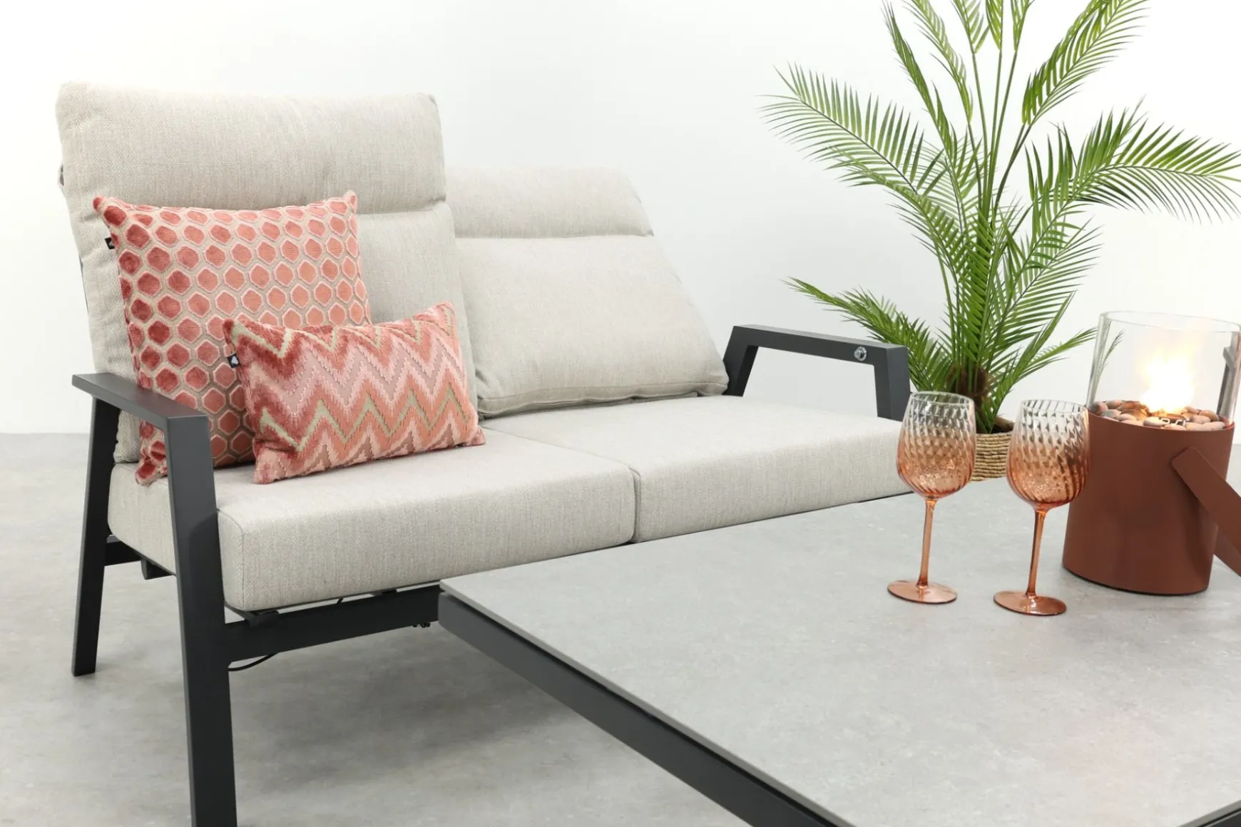 Lagos/Milford stoel-bank loungeset 4-delig verstelbaar