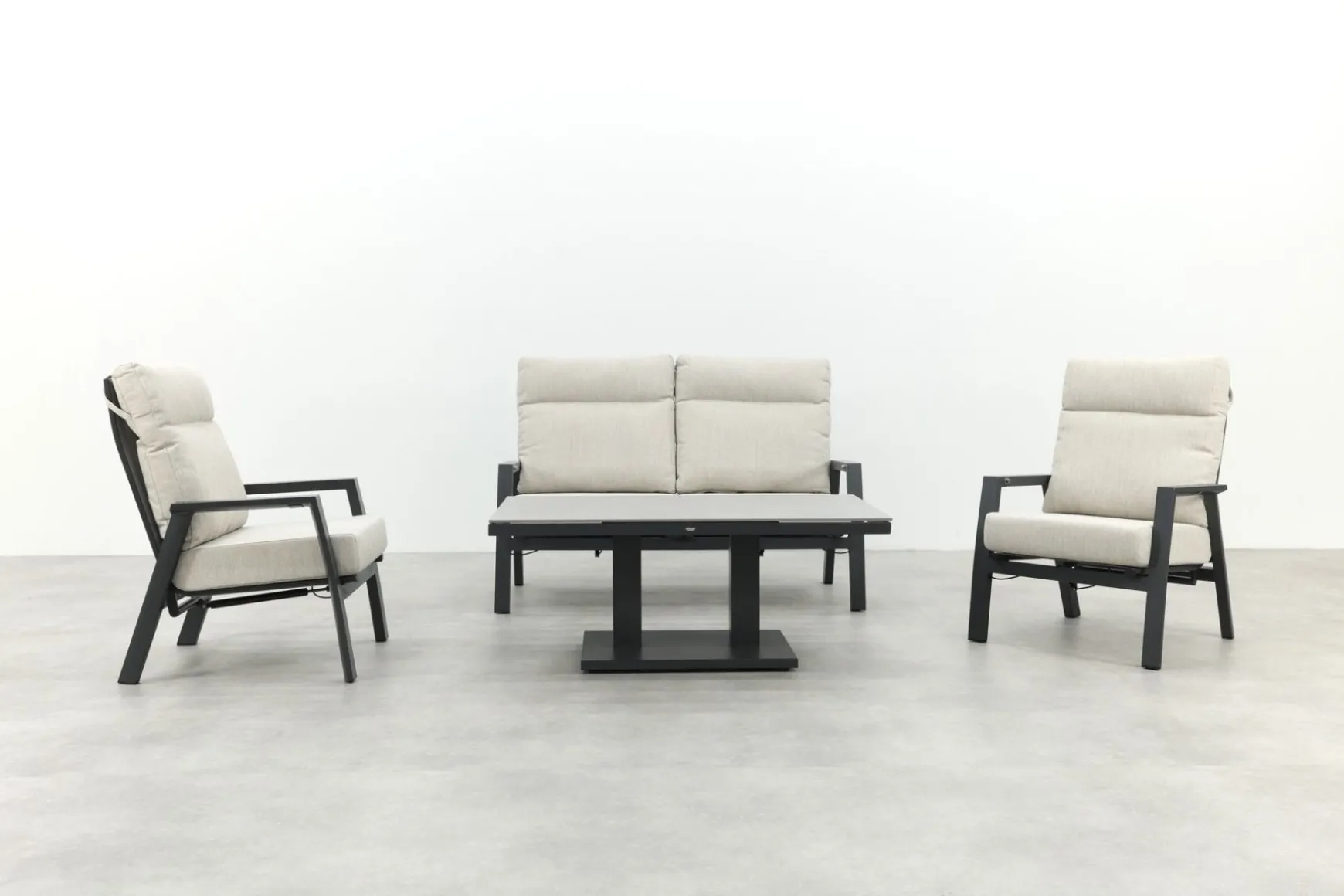 Lagos/Milford stoel-bank loungeset 4-delig verstelbaar