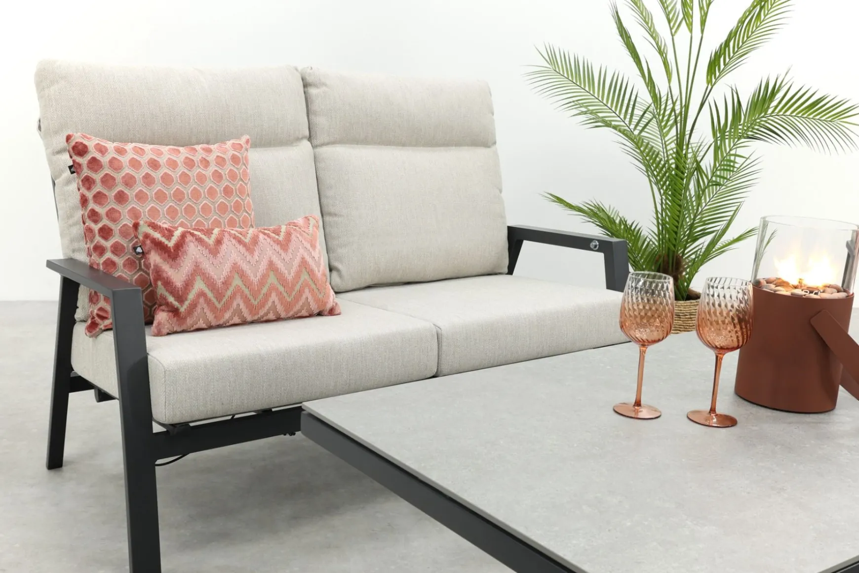 Lagos/Milford stoel-bank loungeset 4-delig verstelbaar