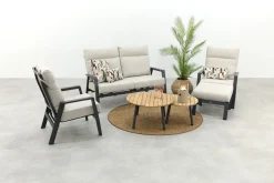 Lagos/Mindo stoel-bank loungeset 5-delig verstelbaar - Antraciet