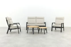 Lagos/Mindo stoel-bank loungeset 5-delig verstelbaar - Antraciet
