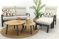 Lagos/Mindo stoel-bank loungeset 5-delig verstelbaar - Antraciet