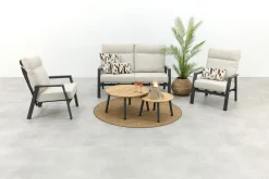 Lagos/Mindo stoel-bank loungeset 5-delig verstelbaar - Antraciet