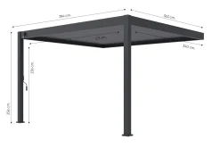 Lamellen overkapping wandmodel - 3,6x4 m. - Aluminium - Antraciet - Advance