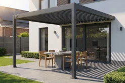 Lamellen overkapping wandmodel - 3,6x4 m. - Aluminium - Antraciet - Advance