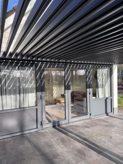 Lamellen overkapping wandmodel - 3,6x5,3 m. - Aluminium - Antraciet - Advance