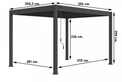 Lamellen overkapping - 4x3 m. - Aluminium - Antraciet - Move