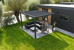 Lamellen overkapping - 3x3 m. - Aluminium - Antraciet - Move