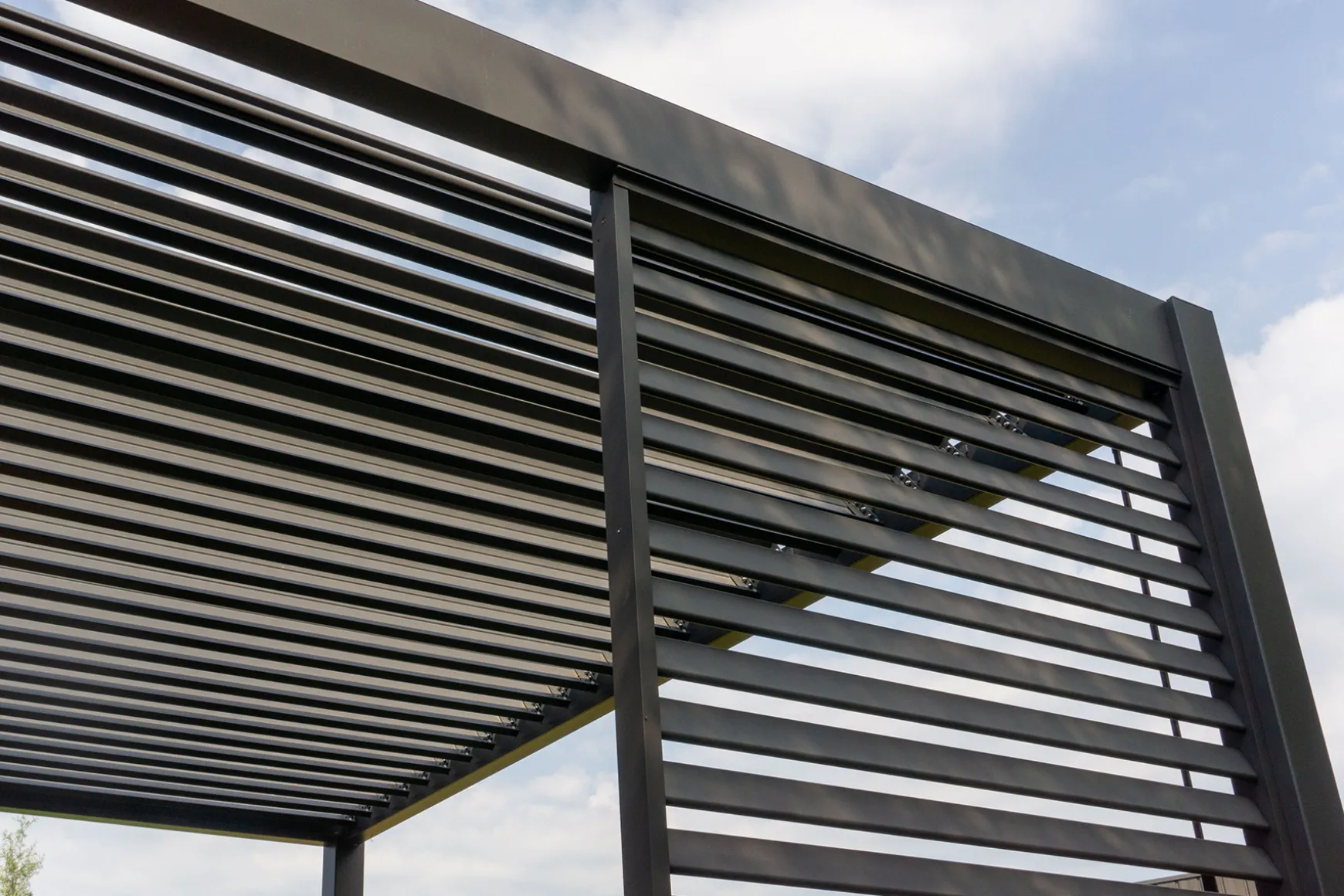 Lamellen overkapping - 3x3 m. - Aluminium - Antraciet - Move