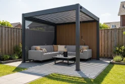 Lamellen overkapping - 3x3 m. - Aluminium - Antraciet - Move