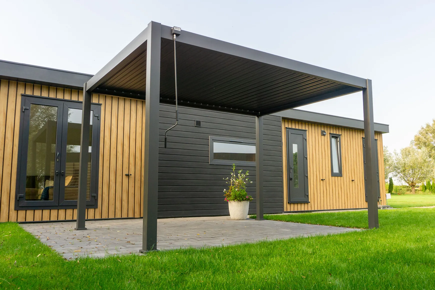 Lamellen overkapping - 3x3 m. - Aluminium - Antraciet - Move