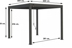 Lamellen overkapping - 3x3 m. - Aluminium - Antraciet - Move