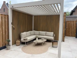 Lamellen overkapping - 3x3 m. - Aluminium - Zand - Move
