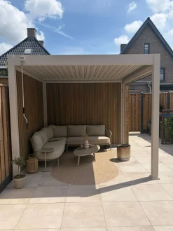Lamellen overkapping - 3x3 m. - Aluminium - Zand - Move