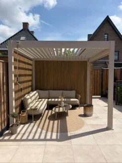 Lamellen overkapping - 3x3 m. - Aluminium - Zand - Move
