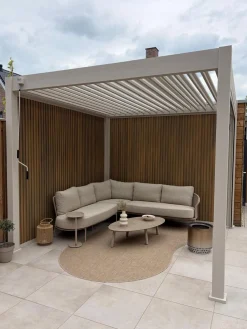 Lamellen overkapping - 3x3 m. - Aluminium - Zand - Move