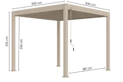 Lamellen overkapping - 3x3 m. - Aluminium - Zand - Move