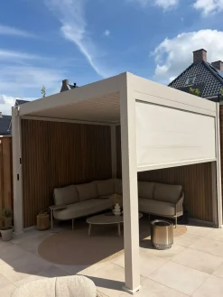 Lamellen overkapping - 3x3 m. - Aluminium - Zand - Move