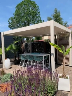 Lamellen overkapping - 4x3 m. - Aluminium - Zand - Move