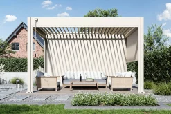 Lamellen overkapping - 4x3 m. - Aluminium - Zand - Move