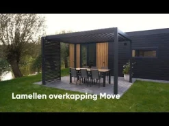 Lamellen overkapping - 4x3 m. - Aluminium - Zand - Move