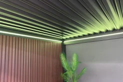 Lamellen Overkapping 4x3 m. Aluminium - Elektrisch Dak & LED Verlichting - Move Deluxe Antraciet