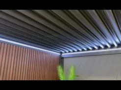 Lamellen Overkapping 4x3 m. Aluminium - Elektrisch Dak & LED Verlichting - Move Deluxe Antraciet