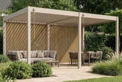Lamellen overkapping - 5,3x3 m. - Aluminium - Zand - Move