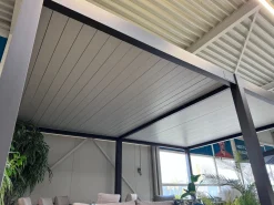 Lamellen Overkapping 6x4 m. Aluminium - Elektrisch Dak & LED Verlichting - Advance Antraciet