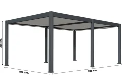 Lamellen Overkapping 6x4 m. Aluminium - Elektrisch Dak & LED Verlichting - Advance Antraciet