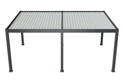 Lamellen Overkapping 6x4 m. Aluminium - Elektrisch Dak & LED Verlichting - Advance Antraciet