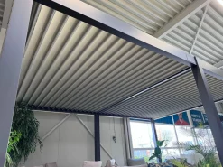 Lamellen Overkapping 6x4 m. Aluminium - Elektrisch Dak & LED Verlichting - Advance Antraciet