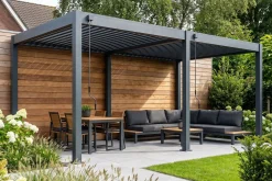 Lamellen overkapping - 5,3x3 m. - Aluminium - Antraciet - Move