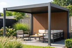 Lamellen overkapping - 3,6x4 m. - Aluminium - Antraciet - Advance