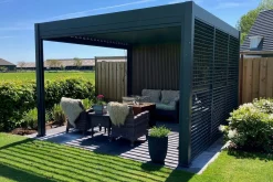 Lamellen overkapping - 3,6x4 m. - Aluminium - Antraciet - Advance