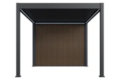 Lamellen Overkapping 4x3 m. Aluminium - Elektrisch Dak & LED Verlichting, incl. berging 3x2 m.- Move Deluxe Antraciet