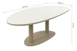 Lecce organische tuintafel 240x120 cm. - Latte
