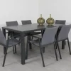 Lima/Alma 6-persoons stapelbare tuinset 160x90 cm. - Antraciet