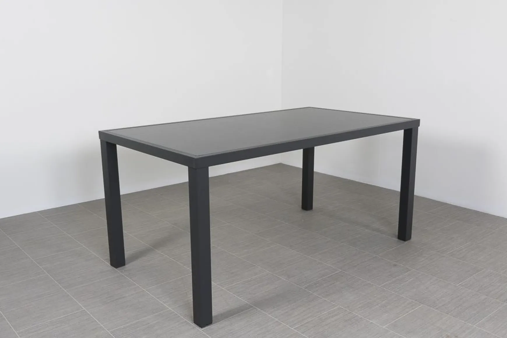 Lima/Alma 6-persoons stapelbare tuinset 160x90 cm. - Antraciet