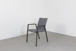 Lima/Alma 6-persoons stapelbare tuinset 160x90 cm. - Antraciet