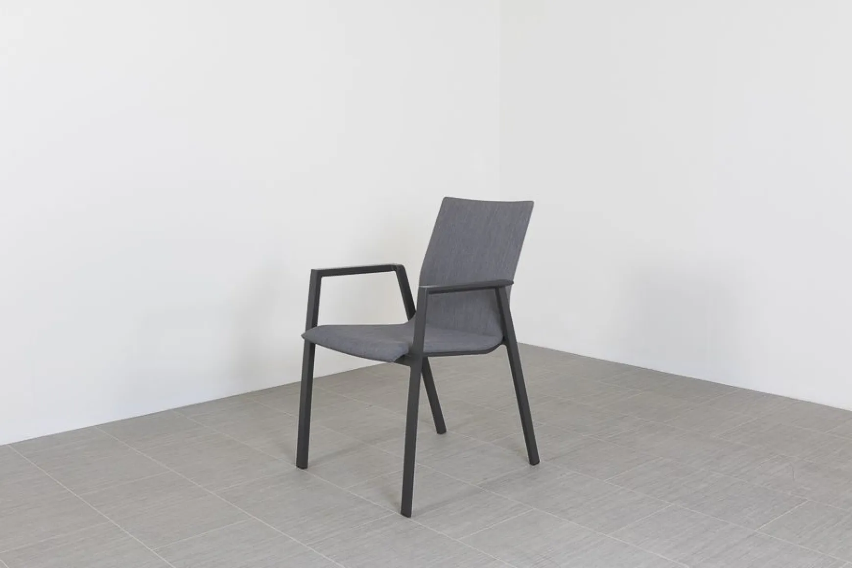 Lima/Alma 6-persoons stapelbare tuinset 160x90 cm. - Antraciet