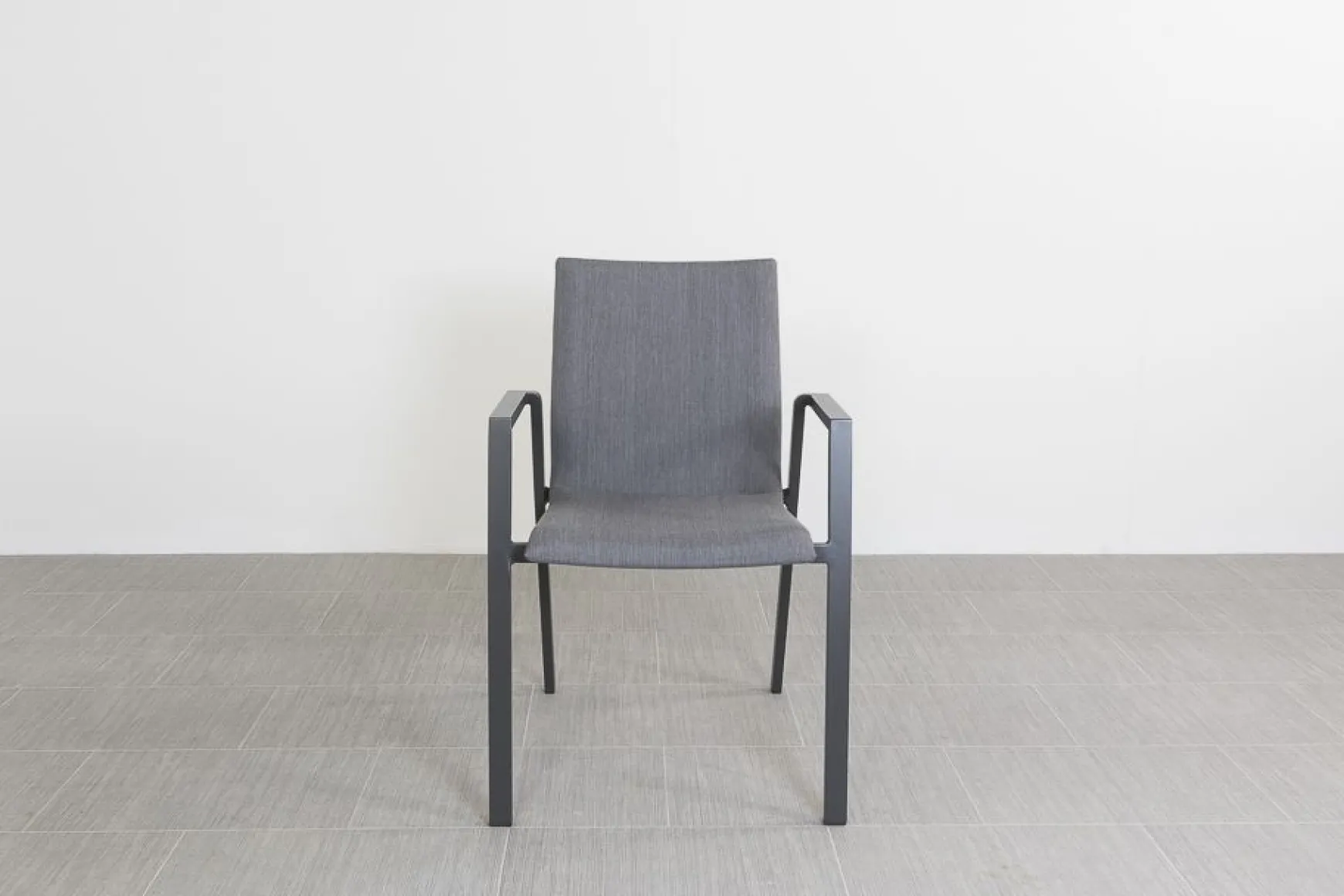 Lima/Alma 6-persoons stapelbare tuinset 160x90 cm. - Antraciet