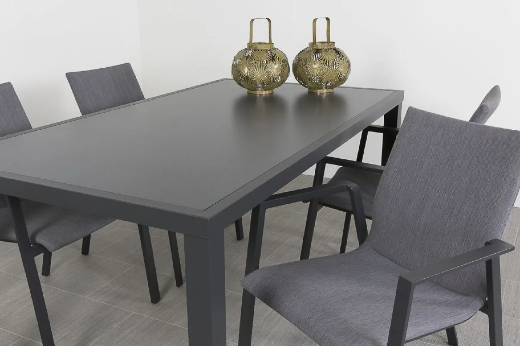 Lima antraciet/Alma 160 cm. tuinset - 5-delig