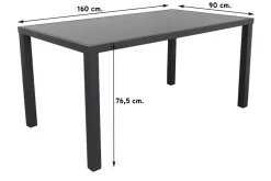 Lima antraciet/Alma 160 cm. tuinset - 5-delig