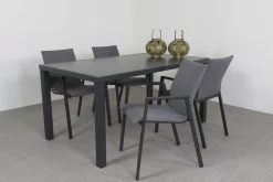 Lima antraciet/Alma 160 cm. tuinset - 5-delig