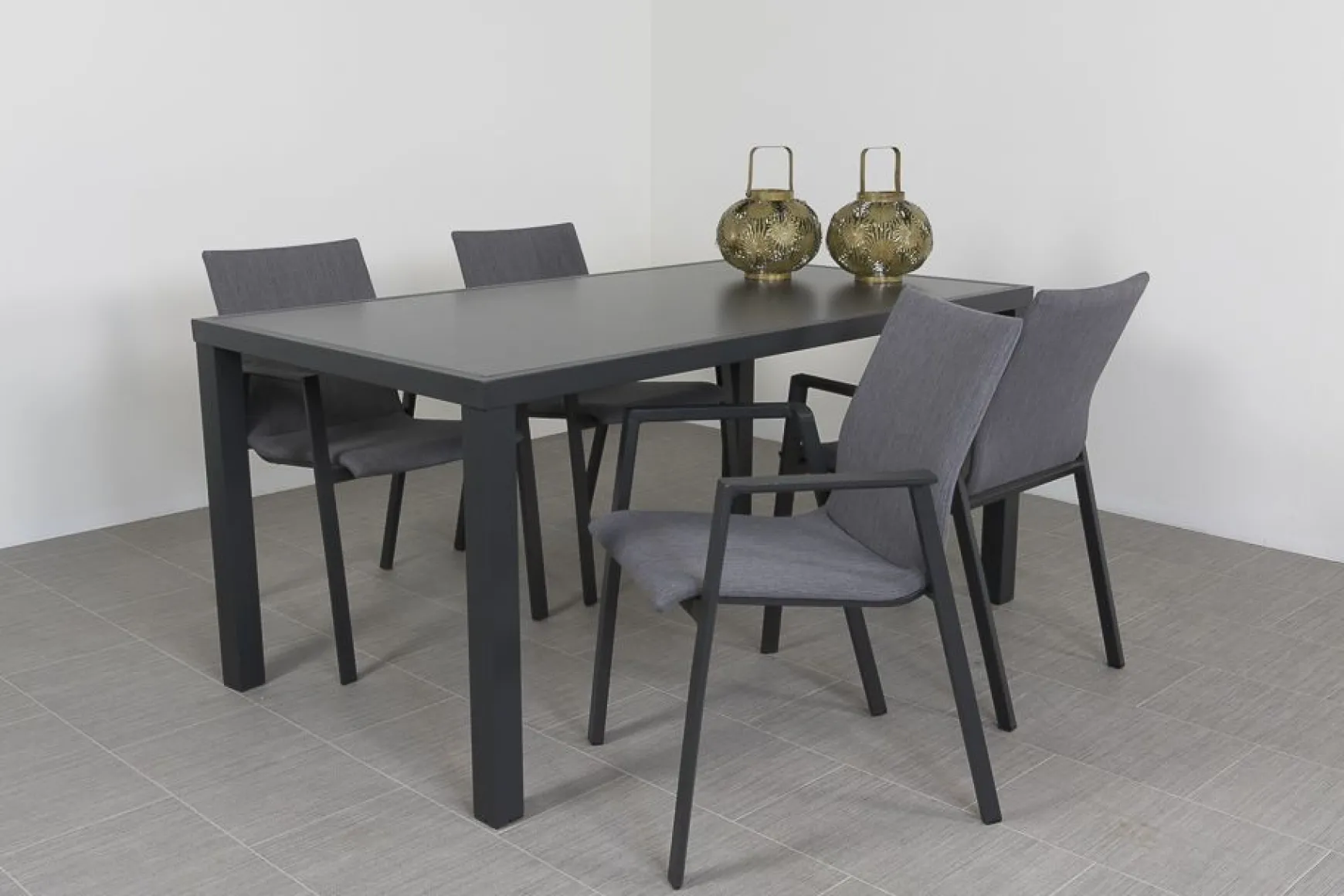 Lima antraciet/Alma 160 cm. tuinset - 5-delig